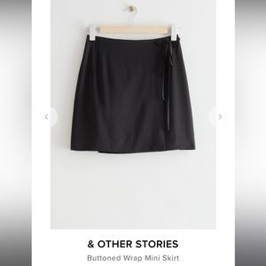 & Other Stories Black Wrapped Skirt